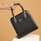 Jiha Faux Leather Black Box Satchel HandBag / Sling Bag