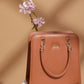 Jiha Faux Leather Tan Box Satchel Hand Bag / Sling Bag