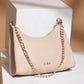 Beige Chain Baguette Shoulder Bag