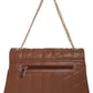 Tan Brown Quilted Double Chain Shoulder and Sling Bag