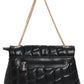 Black Quilted Double Chain Shoulder and Sling Bag