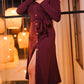 Plum Red Button Down Long Dress