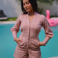 Mauve Pink Schiffli Romper