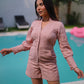 Mauve Pink Schiffli Romper