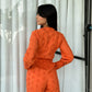 Rust Orange Schiffli Romper