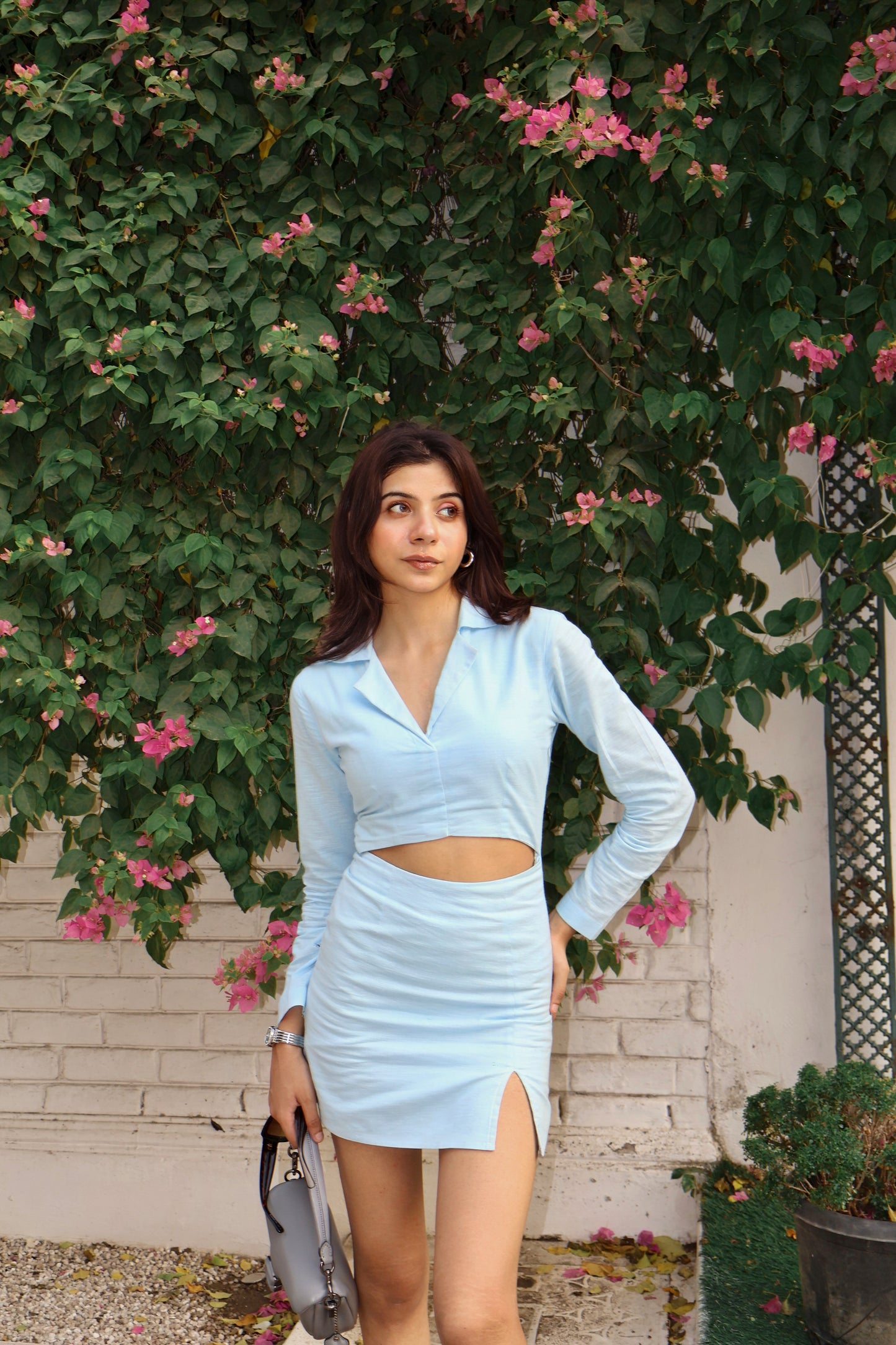 Pastel Blue Linen Dress