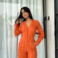 Rust Orange Schiffli Romper