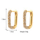 Rhinestone Rectangle Long Basic earrings