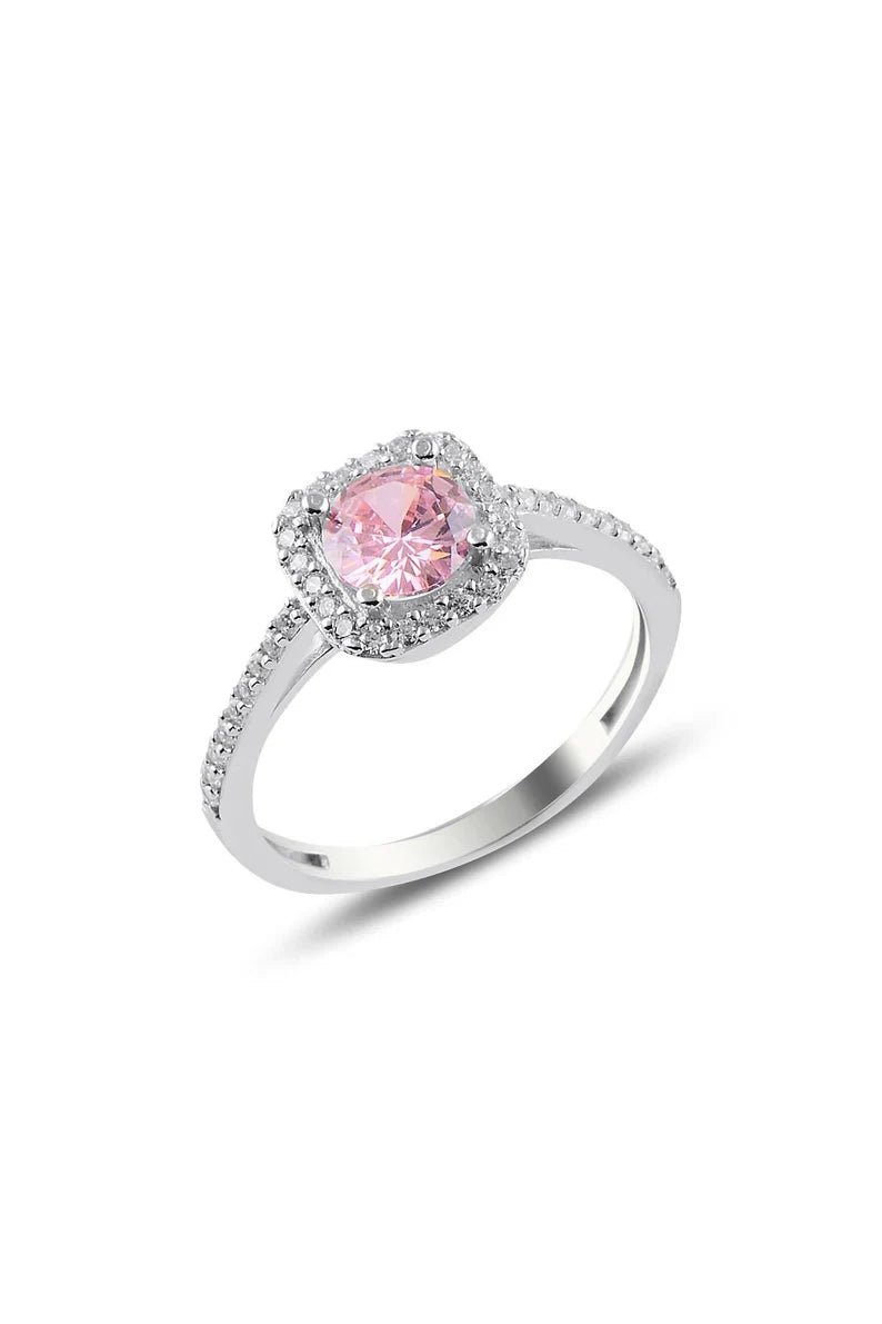 Pink Sterling Silver Ring