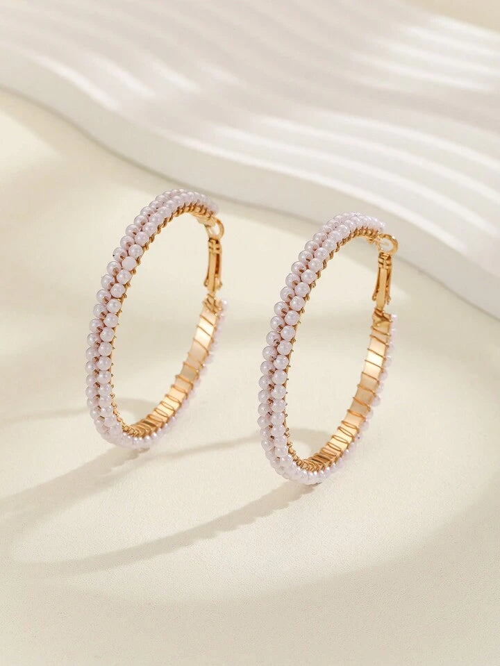 Elegant Pearl Hoop earrings