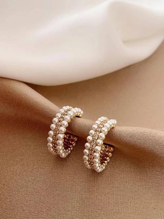 Mini Pearl Hoop earrings