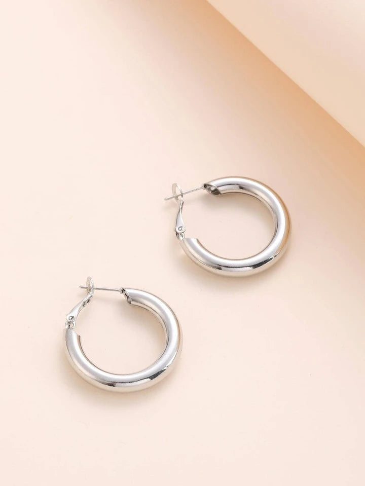 Basic Silver Hoop earrings