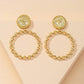 Gold Coin Hoop Earrings