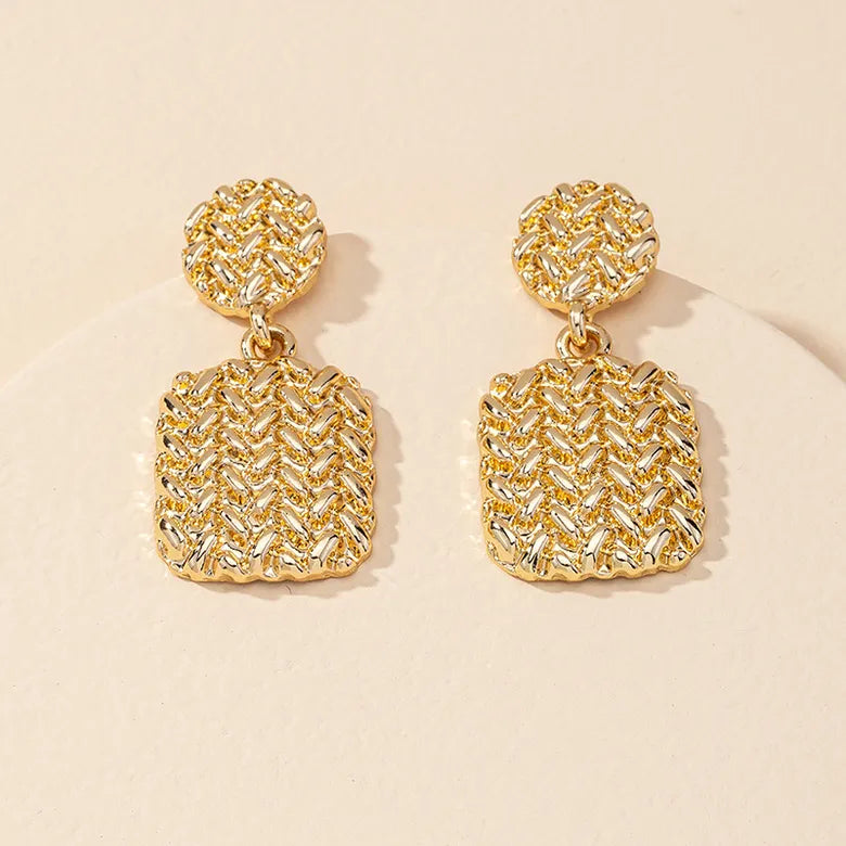 Gold Coin Textured Earrings