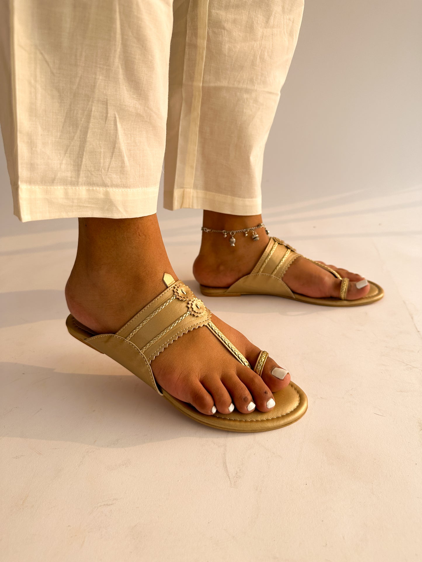 Gold Basic Kolhapuri Chappal