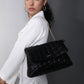 Black Quilted Double Chain Shoulder and Sling Bag