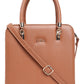 Jiha Faux Leather Tan Box Satchel Hand Bag / Sling Bag