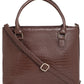 Jiha Brown Croc Pattern Satchel Handbag / Sling Bag