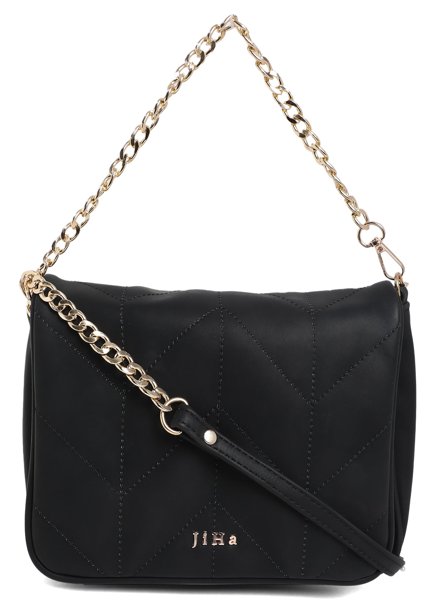 Black Quilted Shoulder and Sling Bag