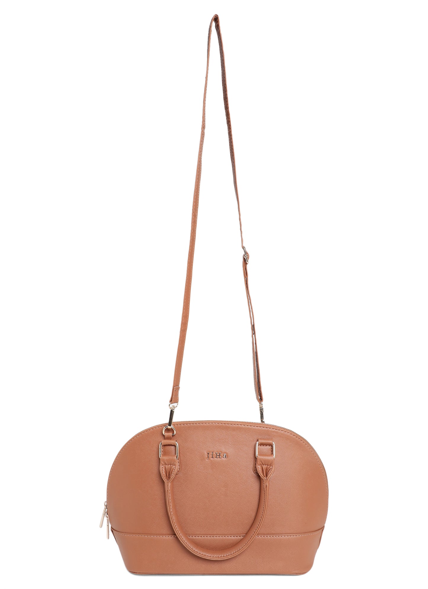 Jiha Faux Leather Tan Satchel HandBag / Slingbag