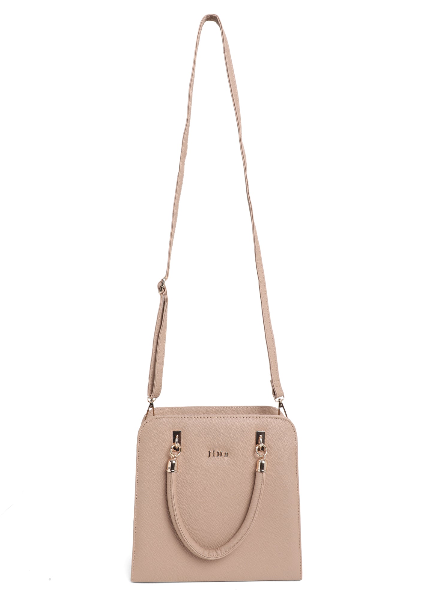 Jiha Faux Leather Nude Box Satchel Hand Bag / Sling Bag