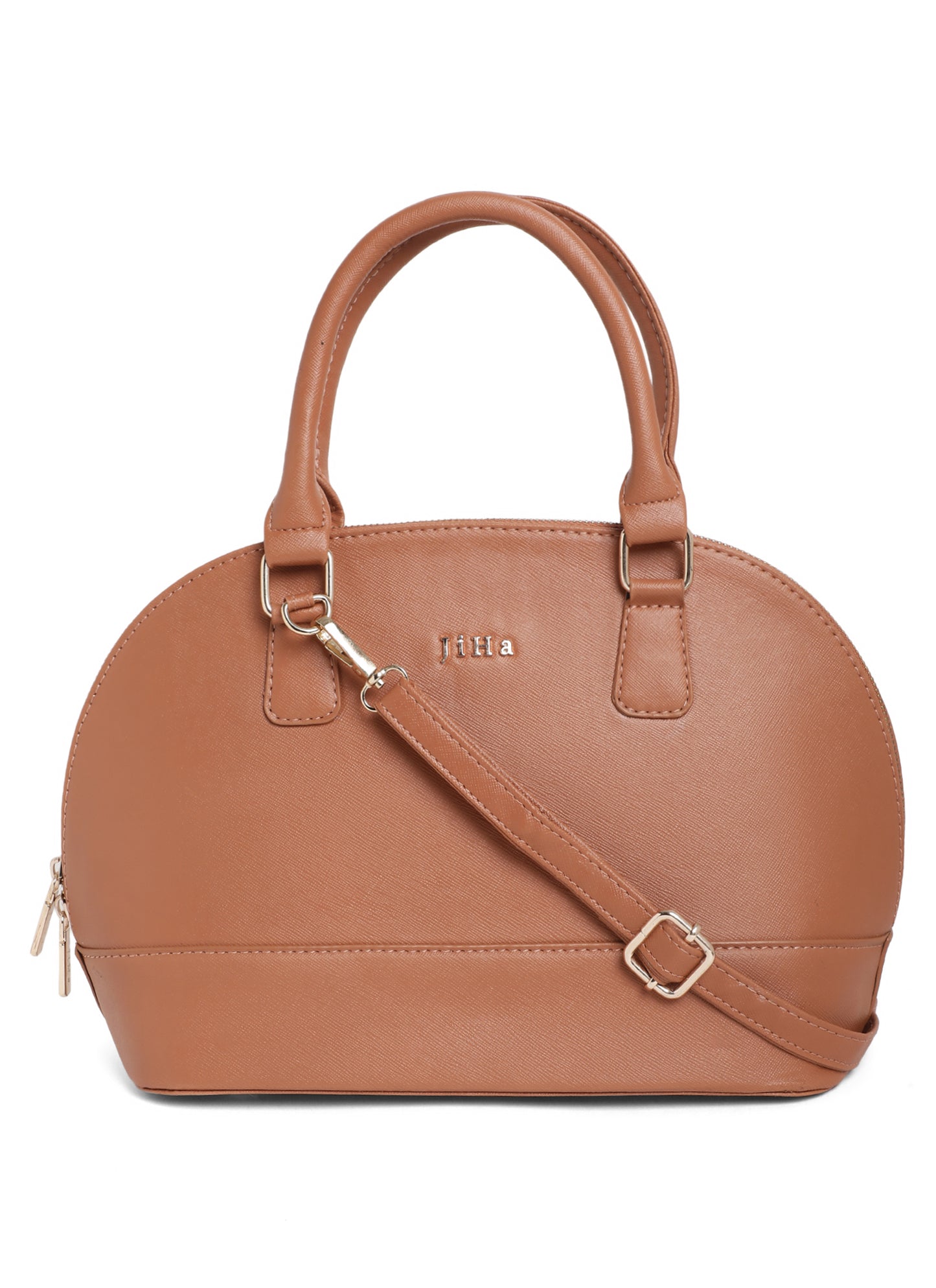 Jiha Faux Leather Tan Satchel HandBag / Slingbag