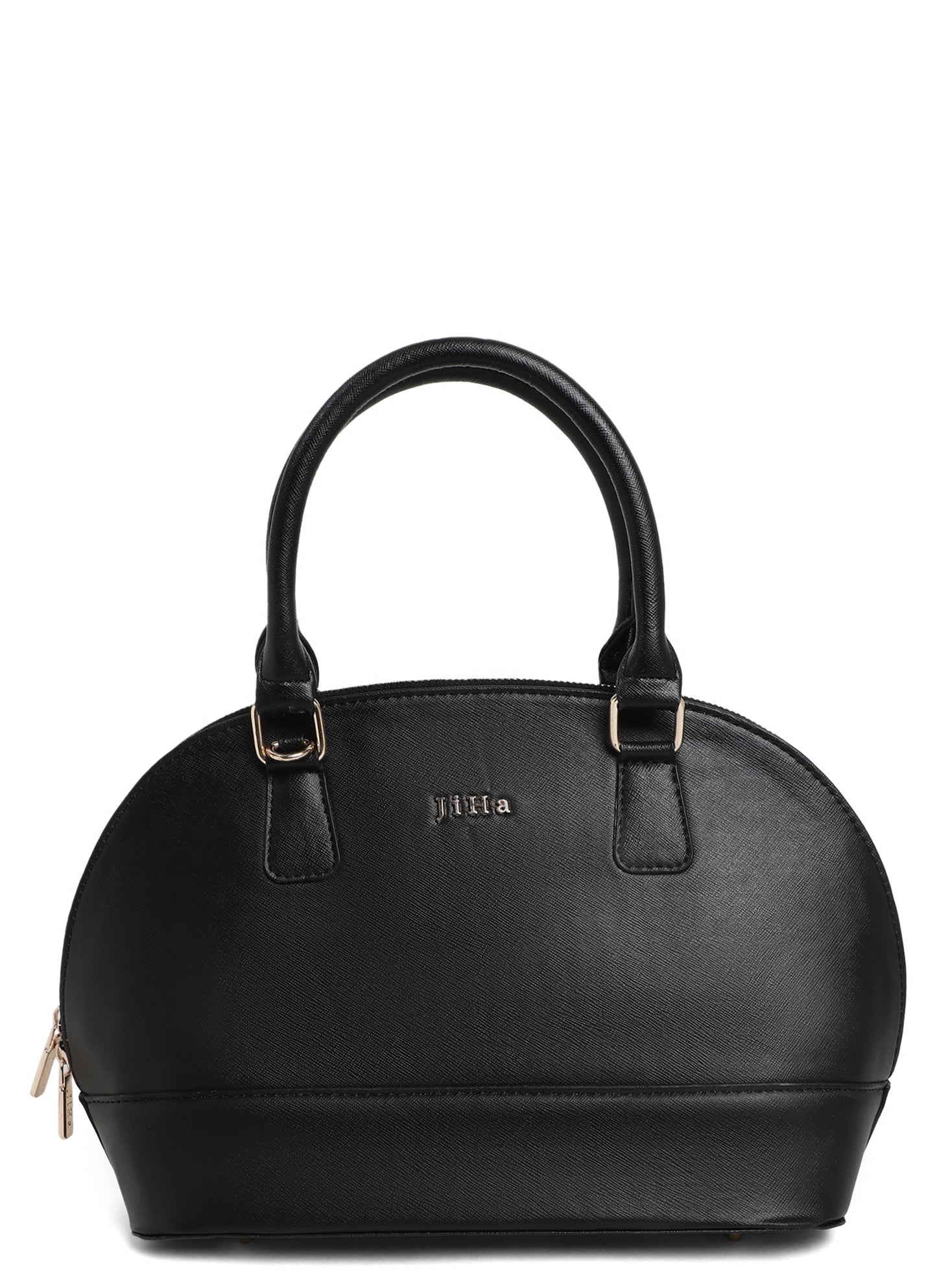 Jiha Faux Leather Black Satchel Hand Bag/ Sling Bag