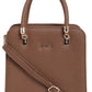 Jiha Faux Leather Brown Box Satchel Hand Bag / Sling Bag