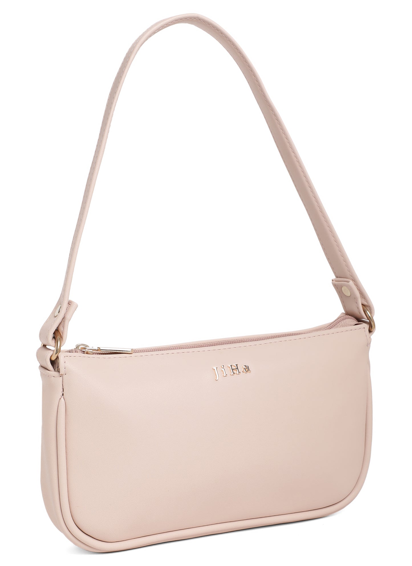 Pink Basic Baguette Shoulder Bag