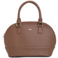 Jiha Brown Faux Leather Satchel Hand Bag/ Sling bag