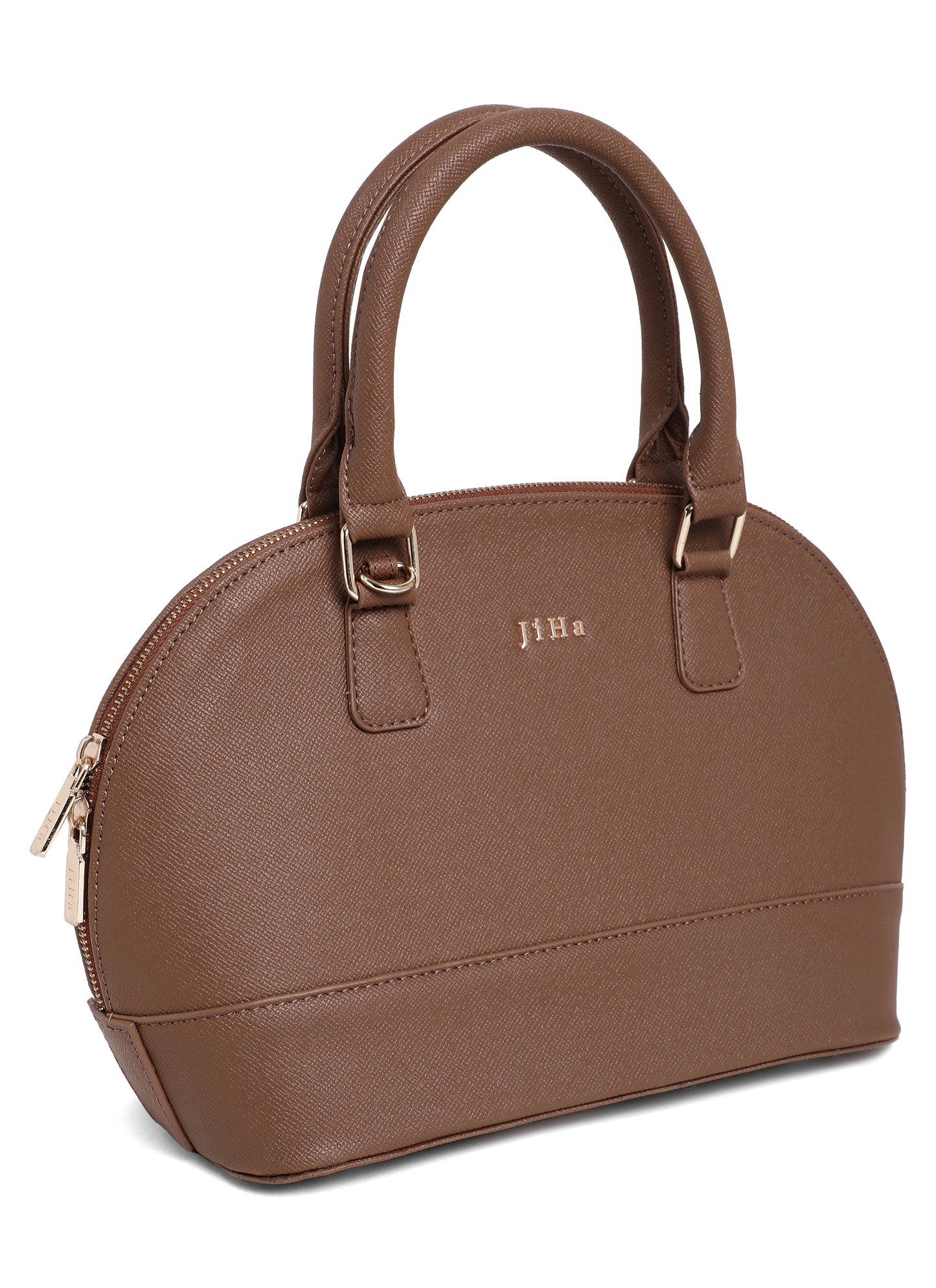 Jiha Brown Faux Leather Satchel Hand Bag/ Sling bag