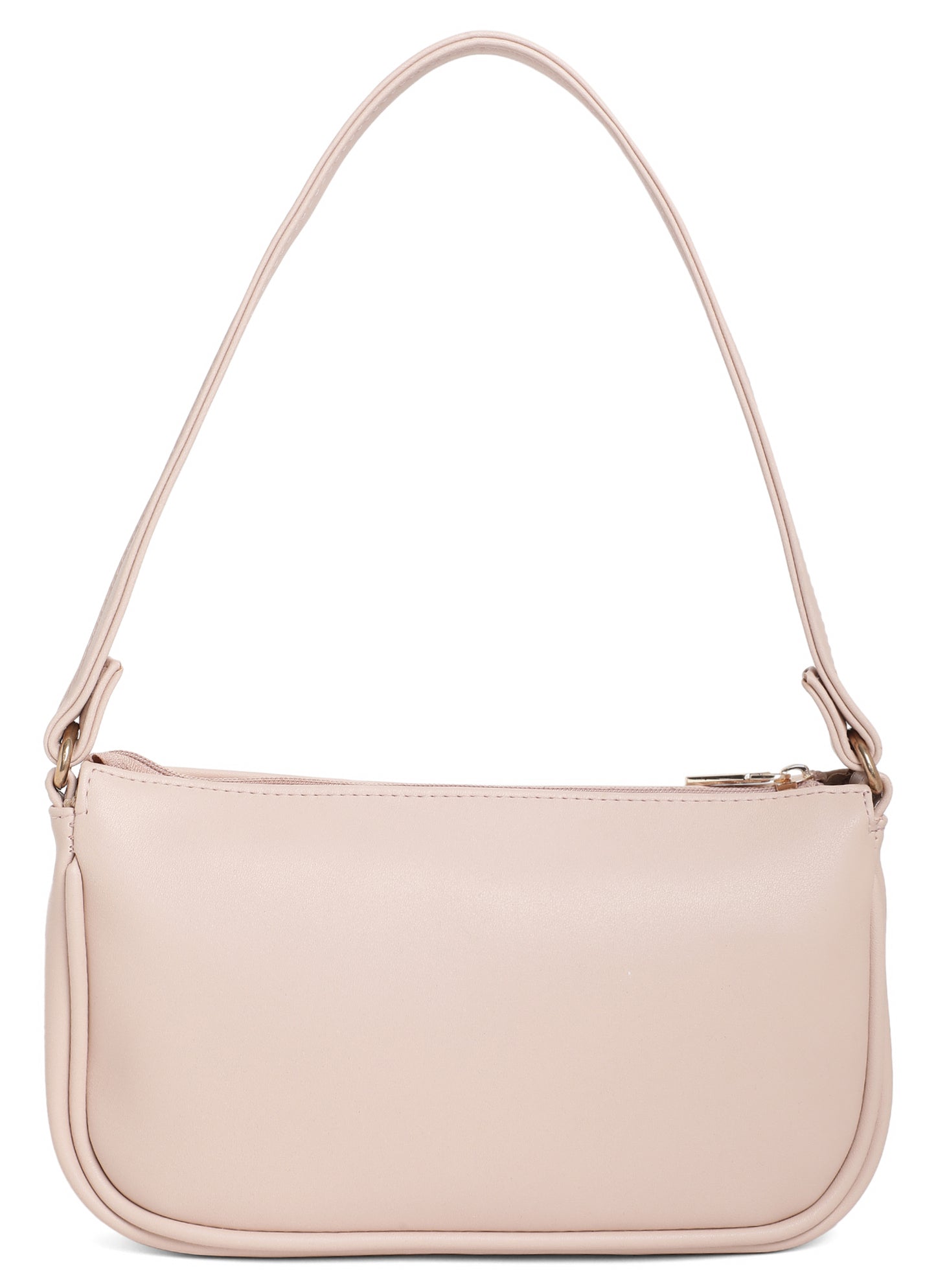 Pink Basic Baguette Shoulder Bag