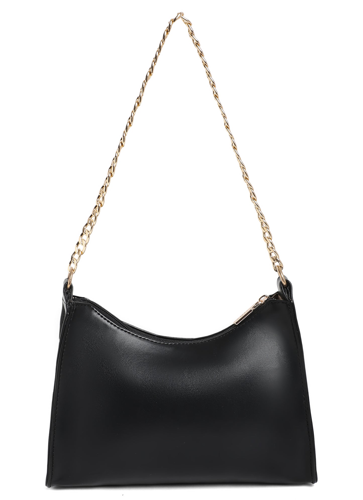 Black Chain Baguette Shoulder Bag