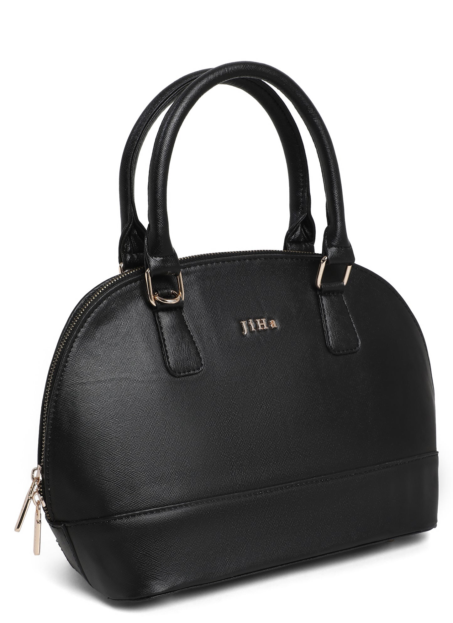 Jiha Faux Leather Black Satchel Hand Bag/ Sling Bag