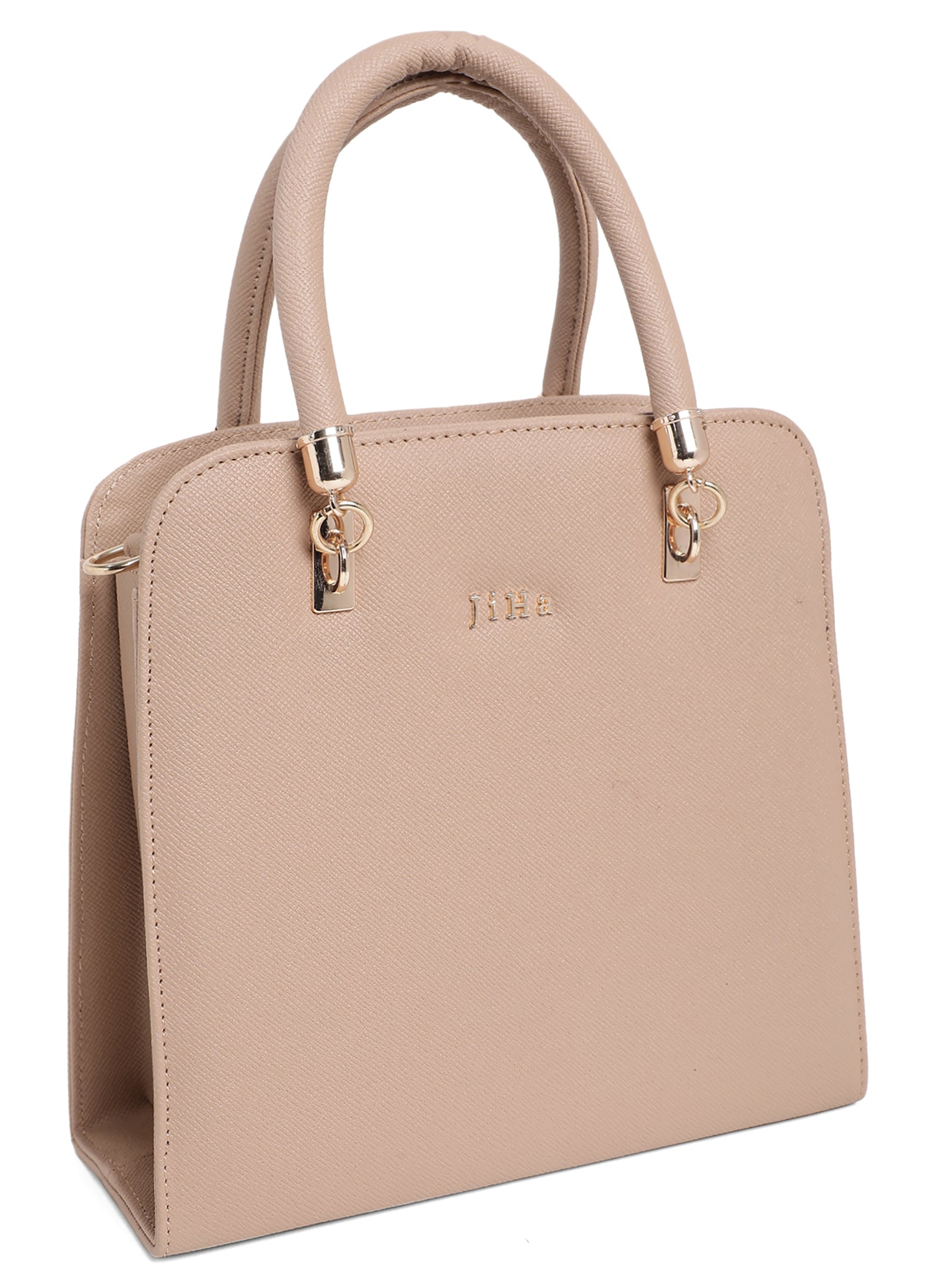 Jiha Faux Leather Nude Box Satchel Hand Bag / Sling Bag