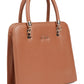 Jiha Faux Leather Tan Box Satchel Hand Bag / Sling Bag