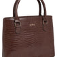 Jiha Brown Croc Pattern Satchel Handbag / Sling Bag