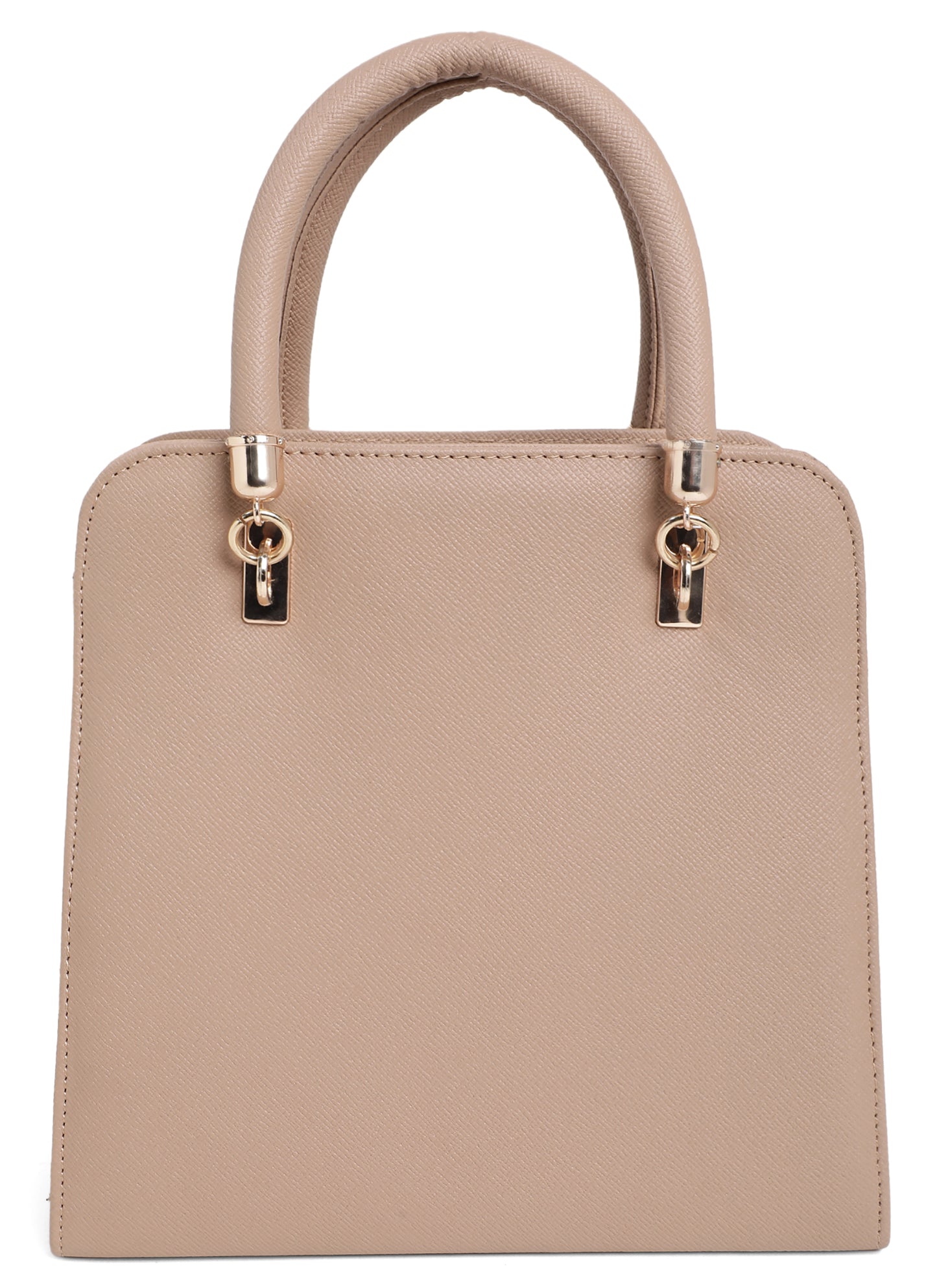 Jiha Faux Leather Nude Box Satchel Hand Bag / Sling Bag