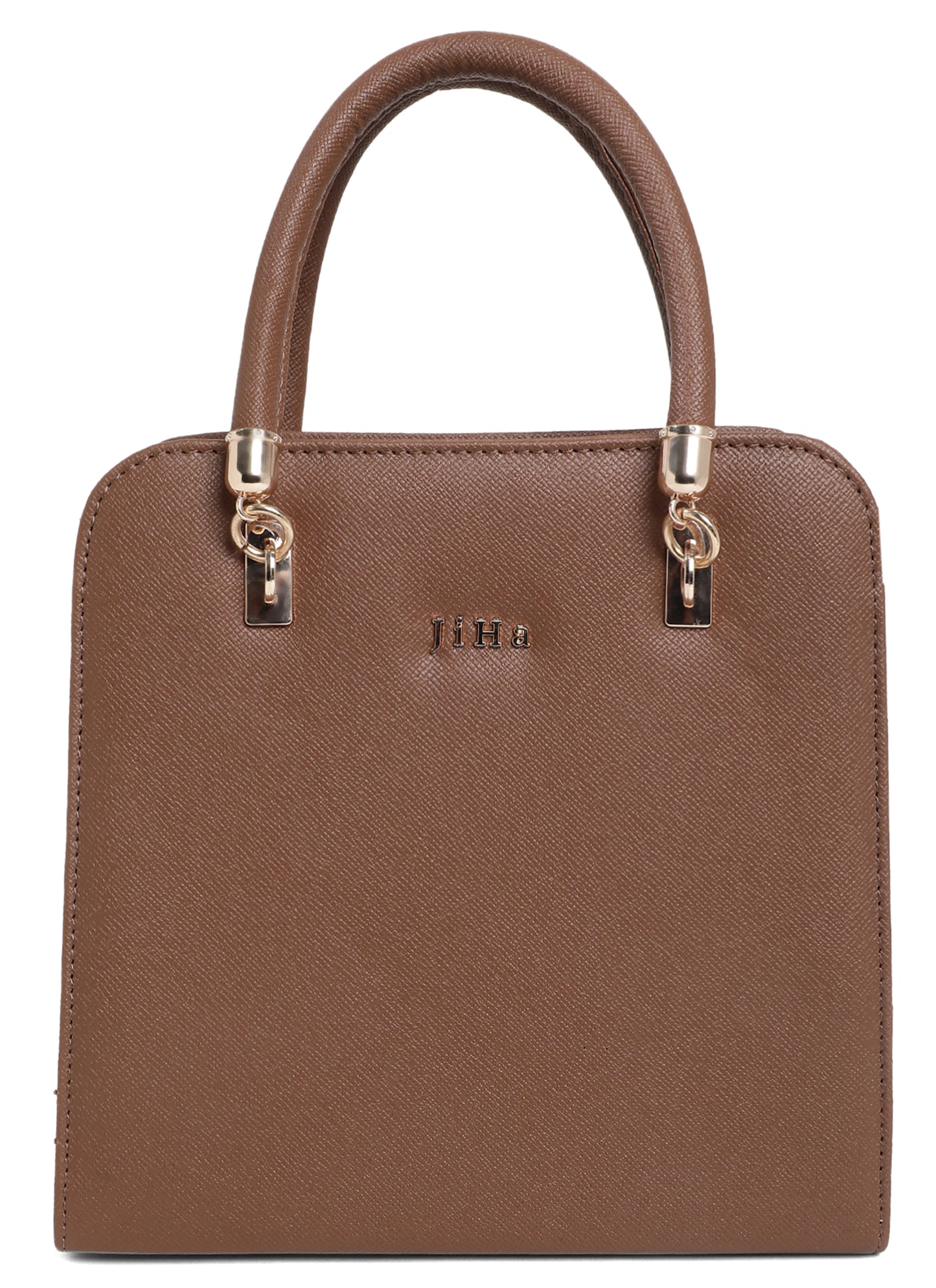 Jiha Faux Leather Brown Box Satchel Hand Bag / Sling Bag