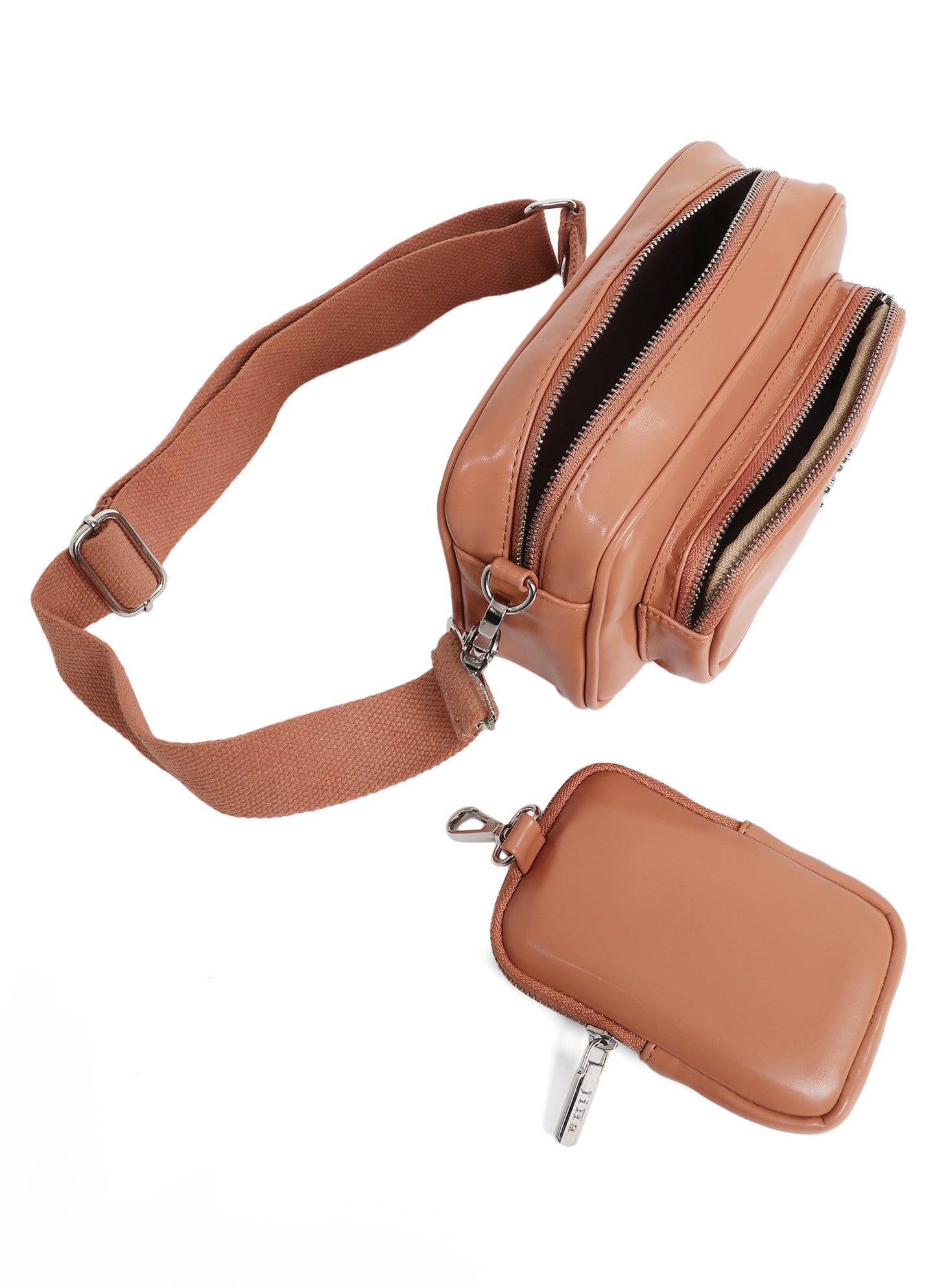 Brown Utility Crossbody Sling Bag