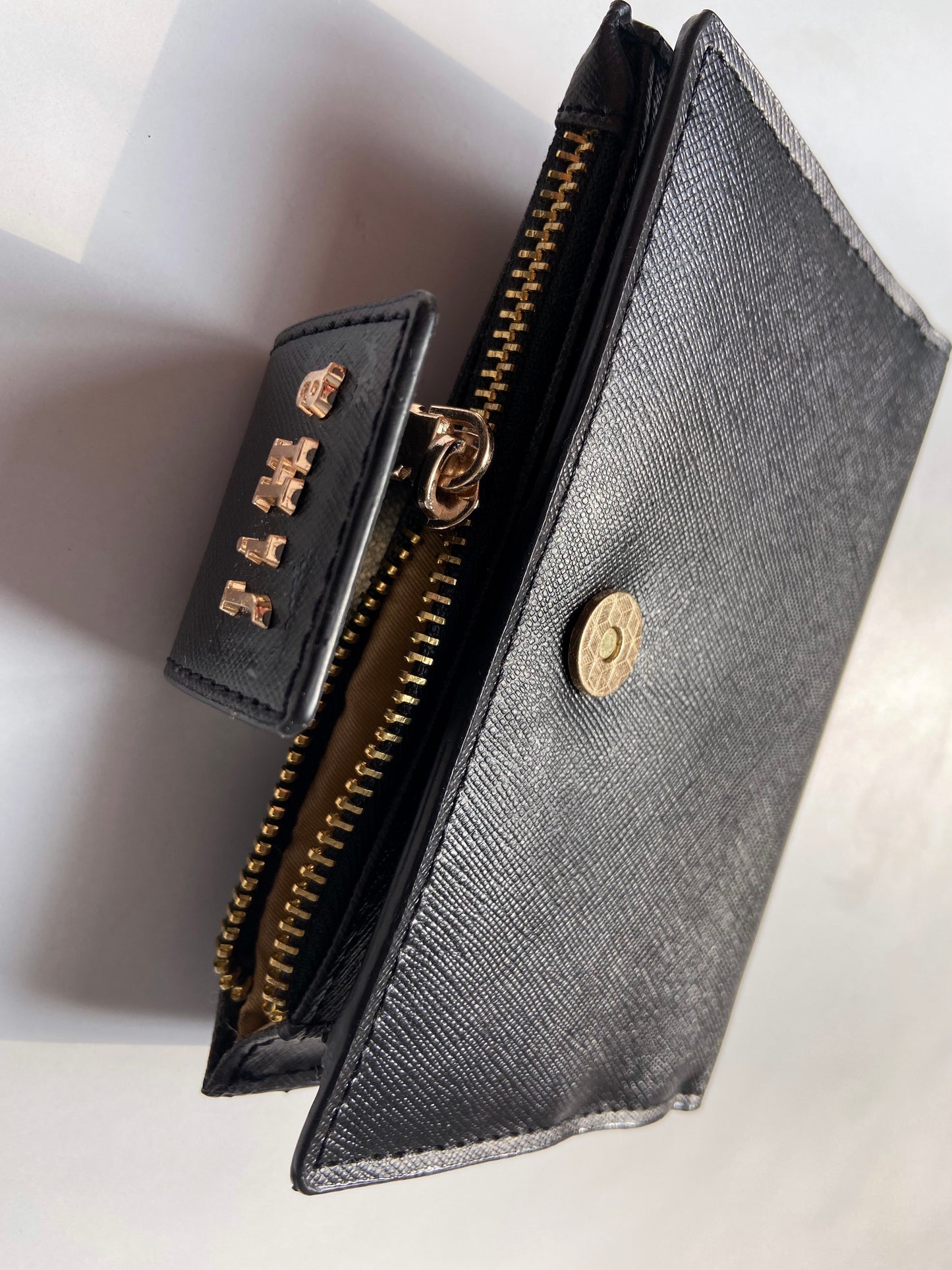 Jiha Black Faux Leather Premium Flap Wallet