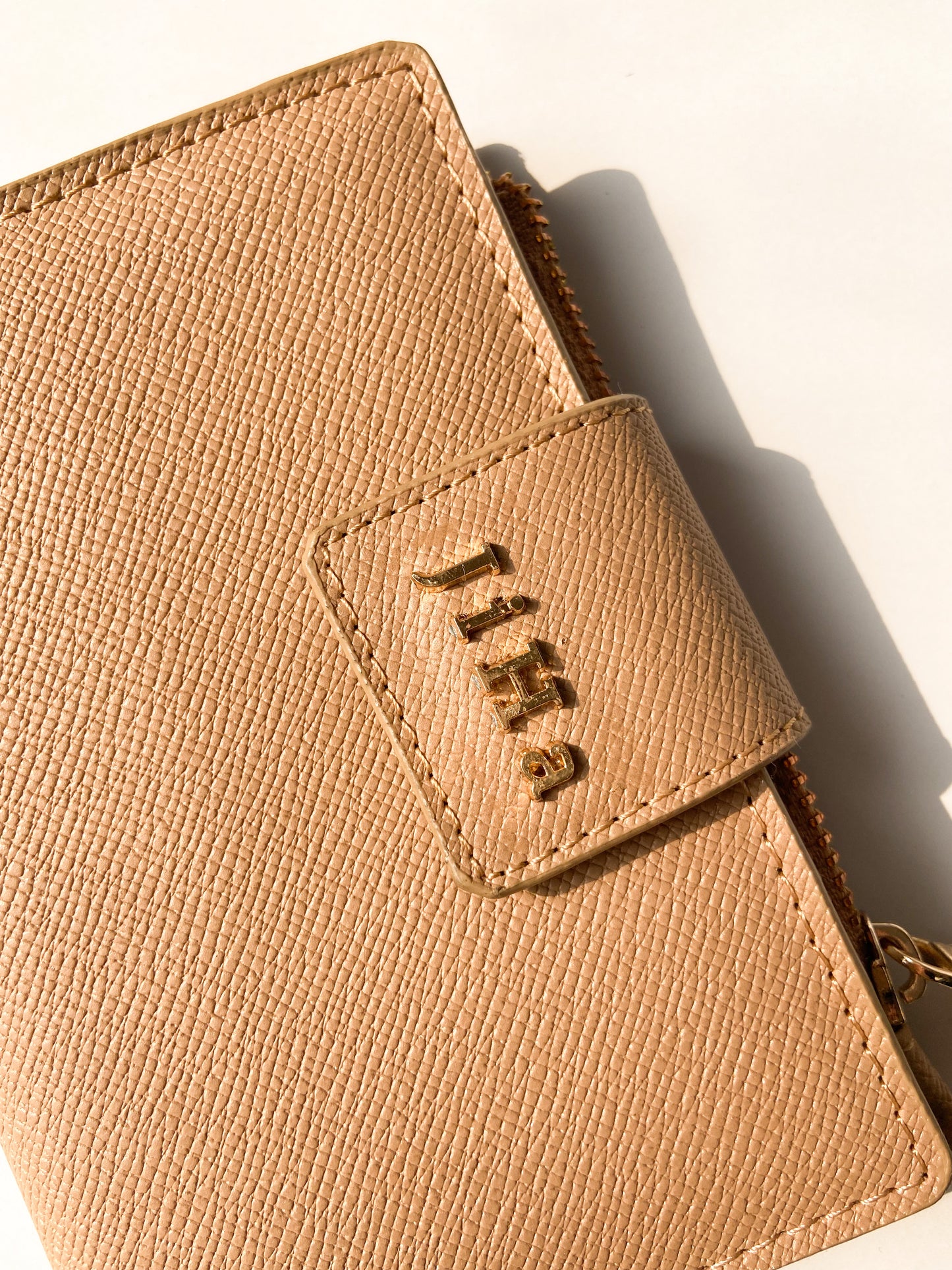 Jiha Beige Faux Leather Premium Flap Wallet