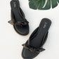 Black Knot Flats Slider Sandals