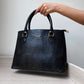 Jiha Black Croc Pattern Satchel Handbag / Sling Bag