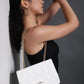 White Quilted Double Chain Shoulder and Sling Bag