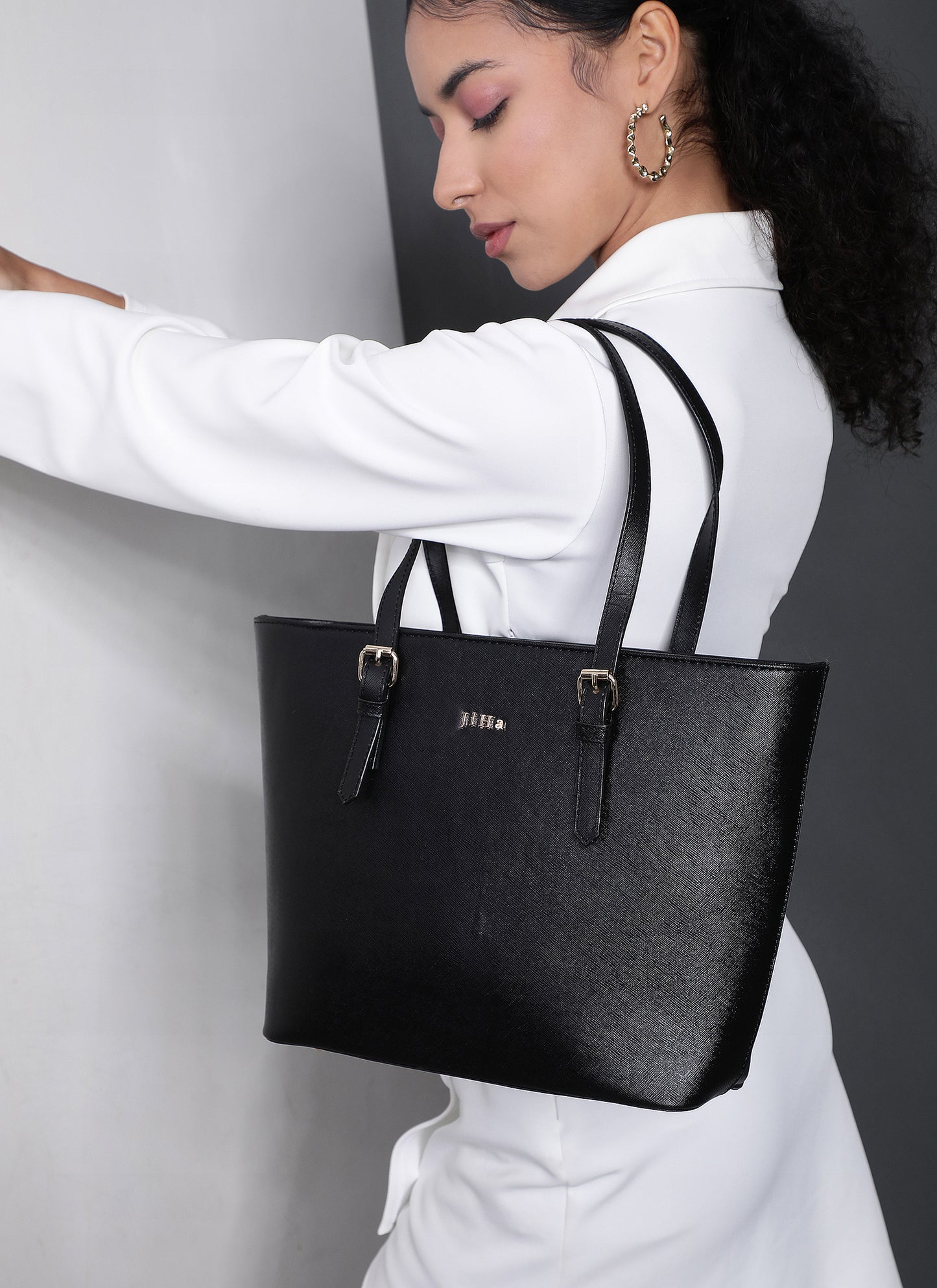 Jiha Premium Black Tote Bag Shoulder Bag