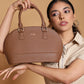 Jiha Brown Faux Leather Satchel Hand Bag/ Sling bag