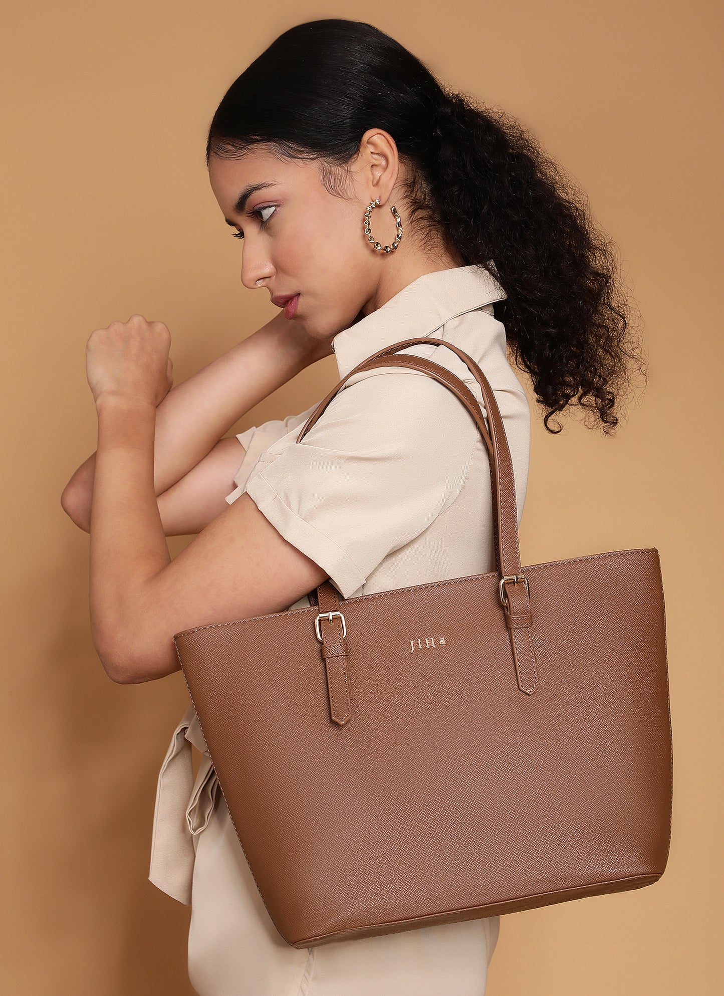 Jiha Premium Brown Tote Bag Shoulder Bag