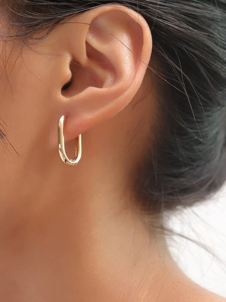 Minimalist Oval Long Basic earrings