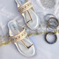 White Gold Stone Kohlapuri Chappal